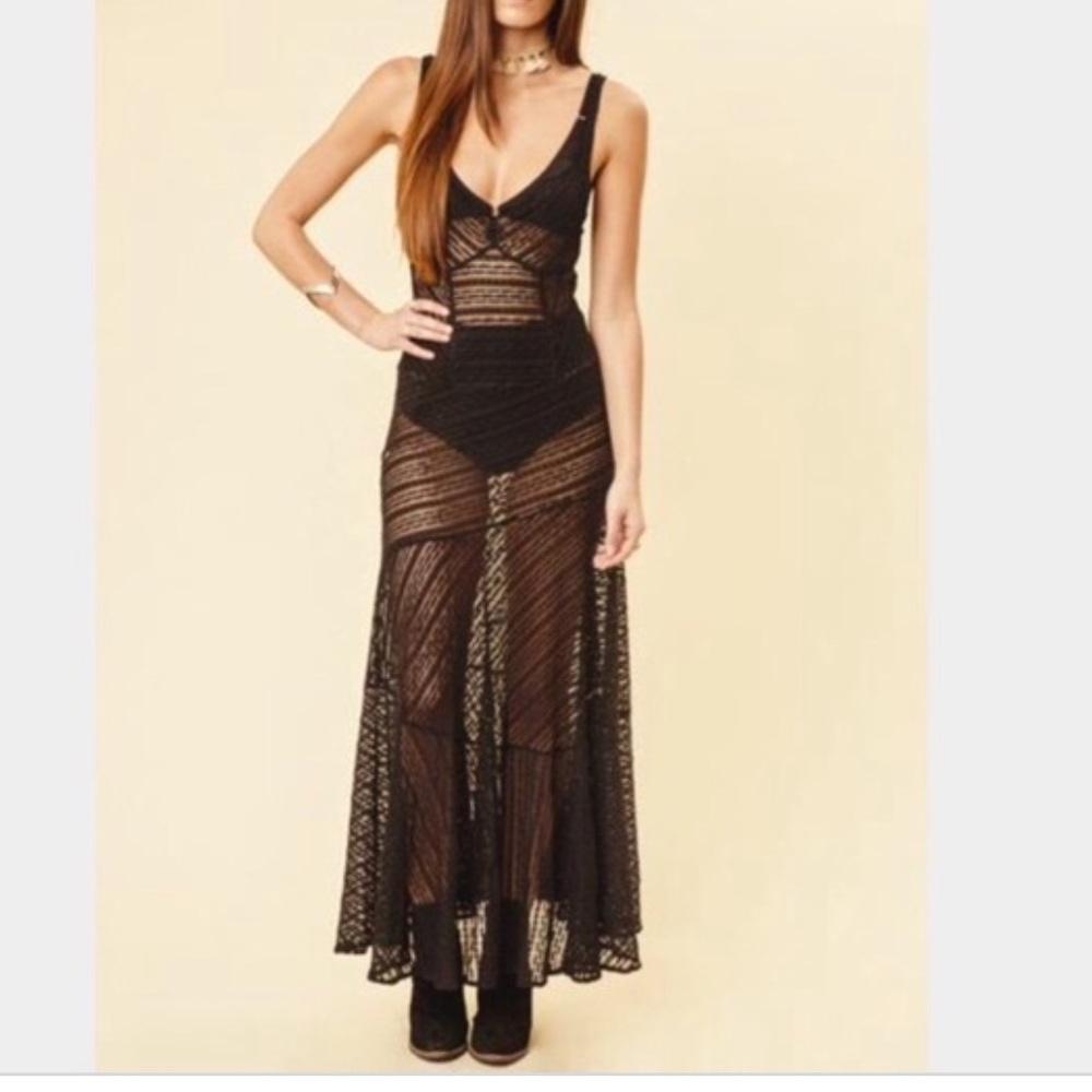 NWOT Black Free People Sheer Dress